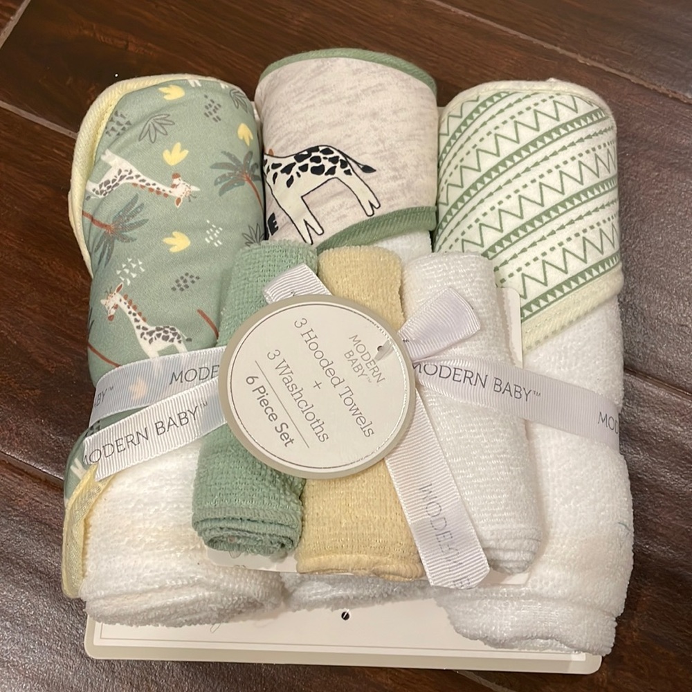 Hooded towels and wash clothes